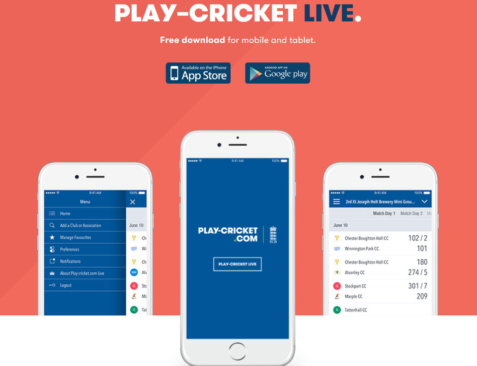 Play-Cricket Live App